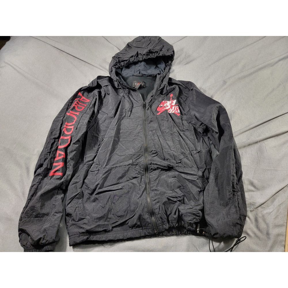 Jordan Nike‎ Air Jumpman Classics Hooded Windbreaker Mesh Lined Spell Out